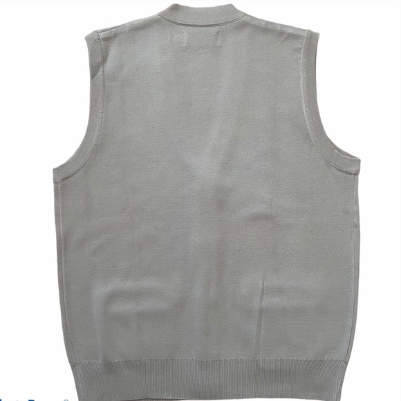 NWT Mens Two Pocket Five Button Knit Beige Vest XL - Picture 2 of 10